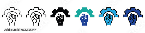 Industrial Power and Technical Empowerment Icon Set