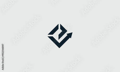 Abstract vector graphic design symbolizing upward momentum and dynamic corporate growth within a geometric frame