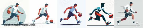 Vector Illustration of a Man Playing Basketball