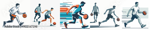 Vector Illustration of a Man Playing Basketball