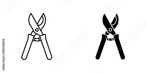 Black and silver scissors isolated on white background vector illustration minimal design