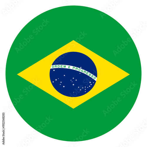 Round Brazil Flag Icon