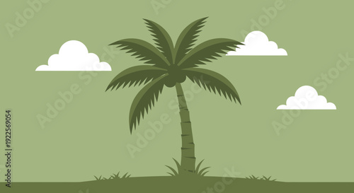 Lush Green Palm Tree Standing Tall.