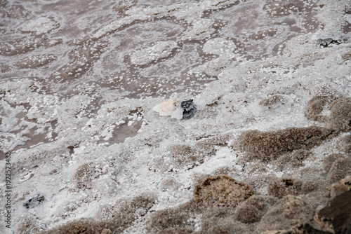 Fotografía Traditional sea salt production with pyramids of salt in Spanish salinas