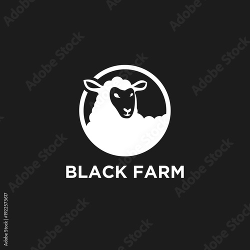 Minimalist Black Sheep Logo Design for Farm Branding or Agricultural Business Icon
