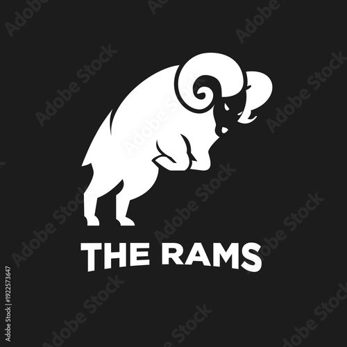 Dynamic White Ram Mascot Logo Vector Illustration for Sports Team or Brand