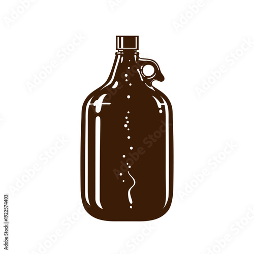 Vintage amber glass gallon jug.