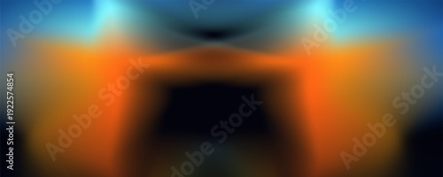 Amber and cyan light streaks on dark ribbed backdrop