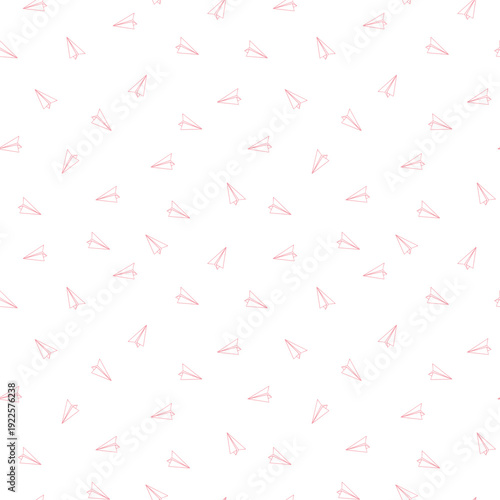 pink seamless pattern with paper plane