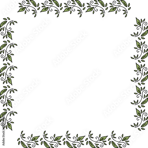 Square frame with wonderful decorative elements with leaves.eps
