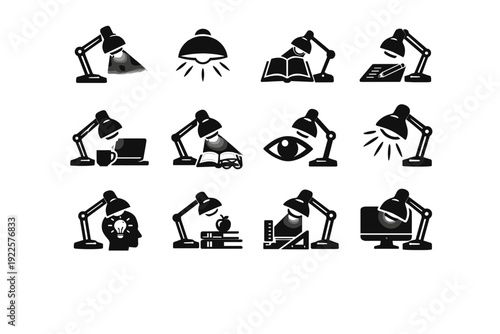 Illumination icon work ambient vector simple image task study productivity purpose context