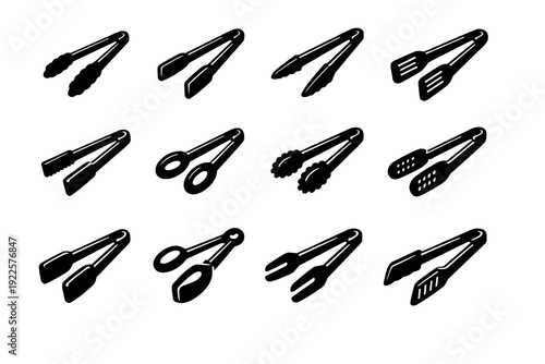 Vector icon image simple tool design generation sturdy concept tongs build assurance