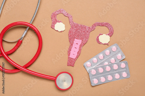 Paper uterus with stethosco...