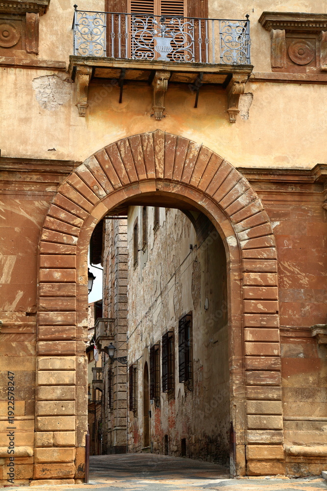 Fototapeta premium The historic medieval center of the Italian hill town of Colle di Val d' Elsa, Siena, Tuscany