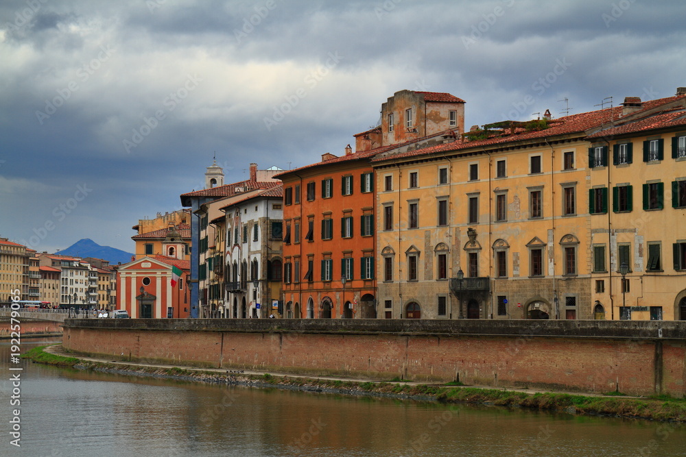 Fototapeta premium The historic medieval center of the Italian town of Pisa, Italy