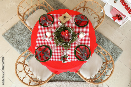 Dining table served for Chr...