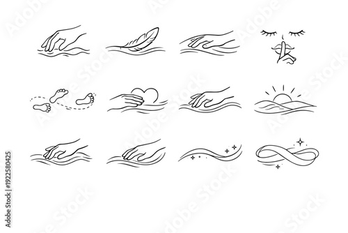 Generation icon image gentle temporal velvet band peace vector simple line hush