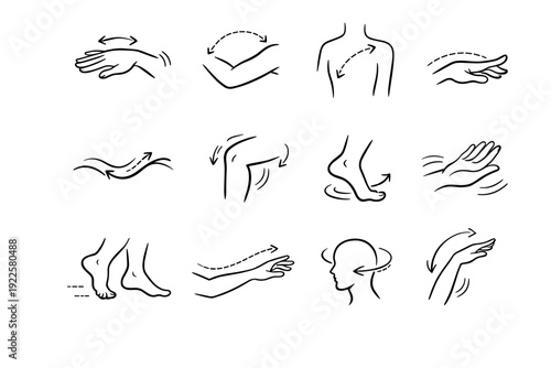 Sway vector image ankle turn palm icon simple line generation light glide