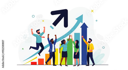 Diverse business team collaborates on strategic analysis, utilizing data visualization and modern technology for impactful decision-making and project success in a corporate meeting setting