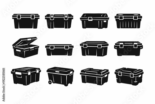 Simple icon container construction vector item reliability dependable image durable trusted concept