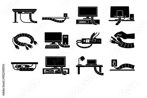 Vector organization home simple icon desk generation computer office space usage image