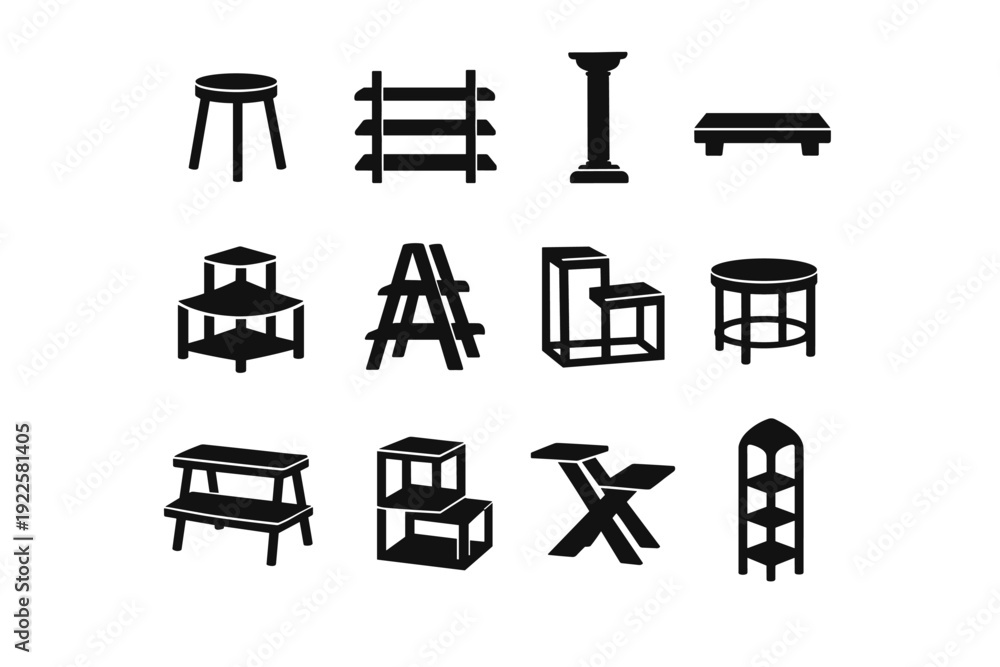Fototapeta premium Riser proportions decor generation tall icon plant geometry vector forms image stand