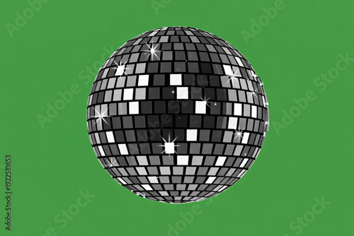 Sparkling Disco Ball on Green Screen Background