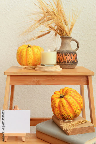 Spikelets of wheat, pumpkin...
