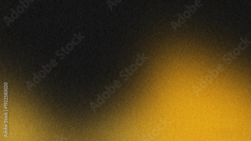 Abstract Grainy Gold and Black Gradient Background