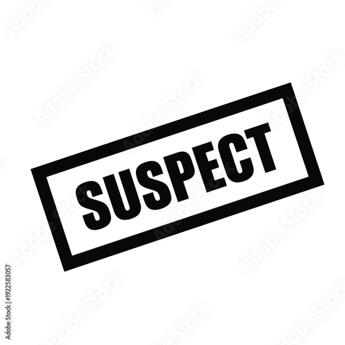 Vector illustration icon black and white suspect stamp
