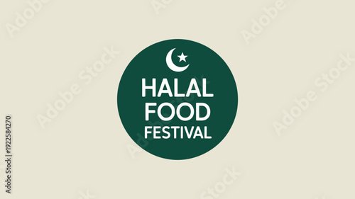 A logo for a halal food festival with a green circle and white text