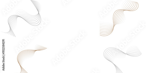 Abstract Minimal Gold And Gray Wave Lines Decorative Background For Elegant Modern Design.