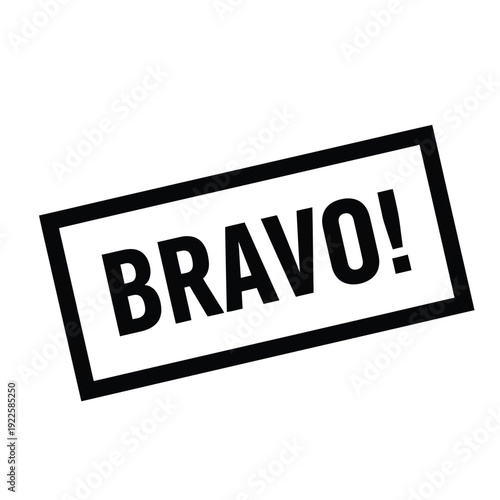 Vector illustration icon black bravo stamp on, approval and excellence symbol