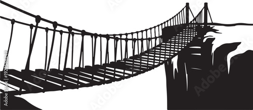 Suspension bridge silhouette over city skyline at night time