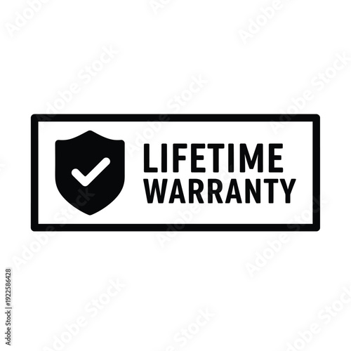 Vector illustration icon lifetime warranty shield icon label on for product guarantee