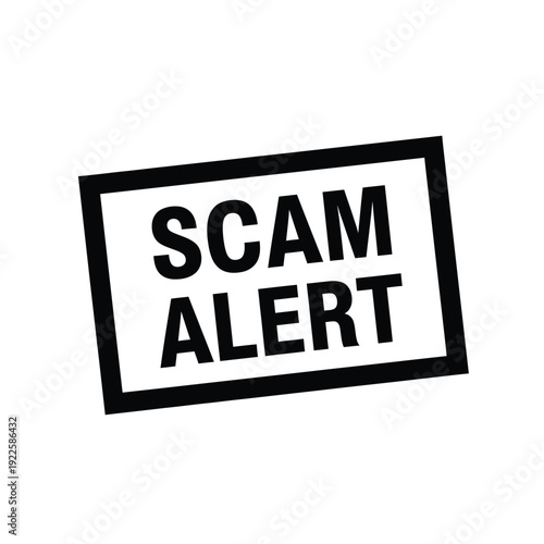 Vector illustration icon scam alert sign with bold text