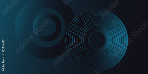 blue geometric abstract background overlapping layers on bright space with line effect decoration. Circle style concept modern graphic design element for banner, flyer, card. vector