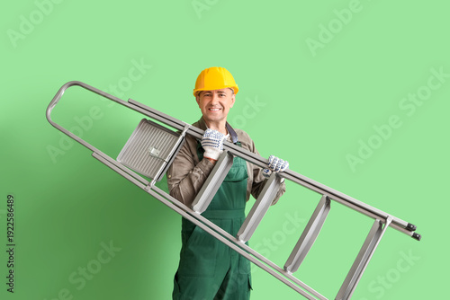 Mature builder with steplad...