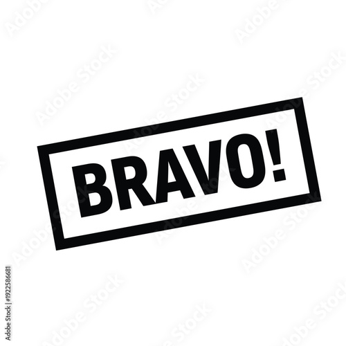 Vector illustration icon black bravo stamp on, perfect for design elements