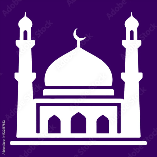 Taj Mahal vector illustration with silhouette of the famous Mughal marble mausoleum in Agra India against the sky
