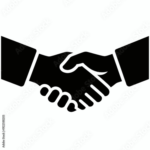 Business Handshake Symbol: A strong symbol of agreement, cooperation, and partnership between two parties, perfectly illustrating the essence of collaboration and understanding. 