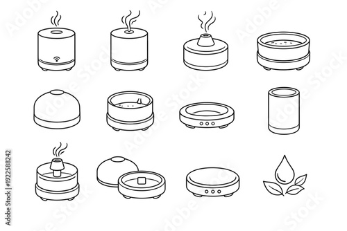 Proportions icon wellness accessory removable icons diffuser unit smart water base vector