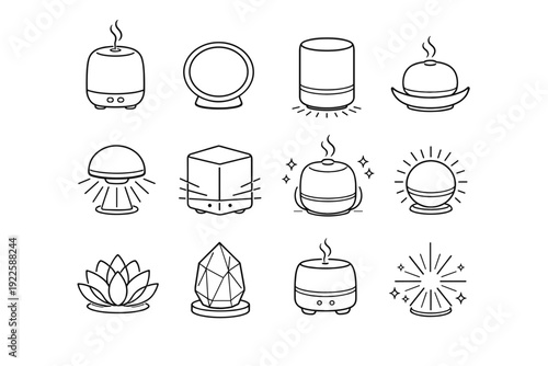 Gentle light glow soft device feature vector diffuser icons modern icon smart