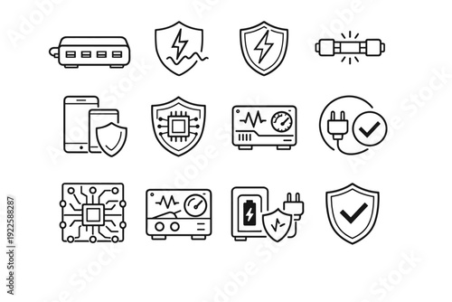 Icons vector usb icon accessory unit design station charging module outline safety