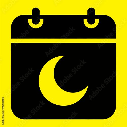 Lunar Calendar Icon: A minimalist icon of a calendar with a crescent moon at the center, signifying the phases of the moon and the passage of time