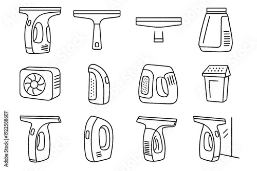 Vacuum cordless motor design blade silicone icons icon side cleaning power vector