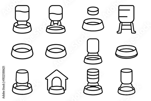 Water pet automatic base drinking dispenser icon smooth gravity wide vector functional