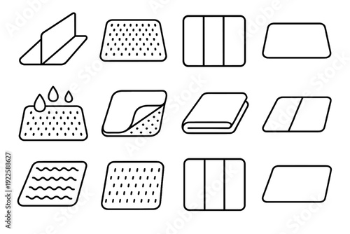 Dish compact foldable modern mat folded icon rectangular accessory drying vector