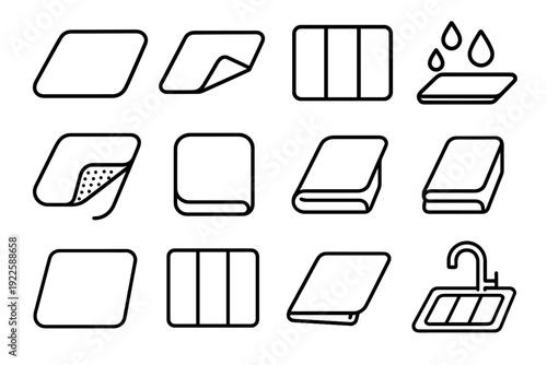 Cloth vector mat underside foldable geometry icon drying inner tool countertop minimal