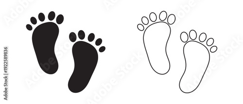 Baby footprints icon, Baby Feet Icon, flat style Baby footprints icon,
